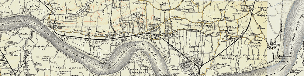 Old map of Grays in 1897-1898