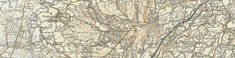 Old map of Grayshott in 1897-1909