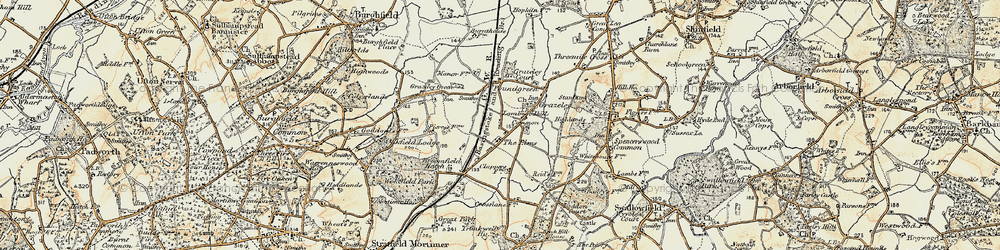 Old map of Grazeley in 1897-1900