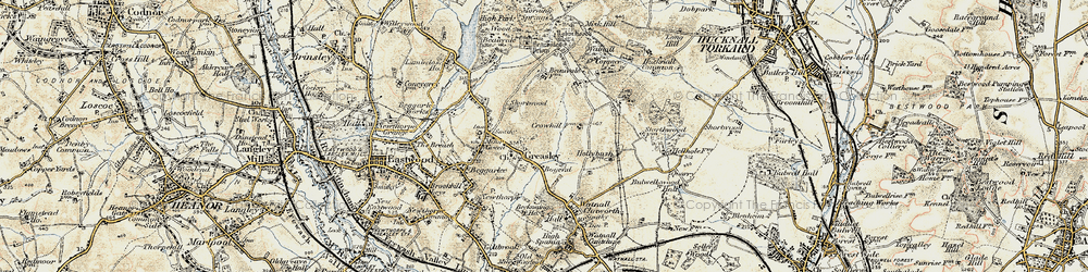 Old map of Greasley in 1902