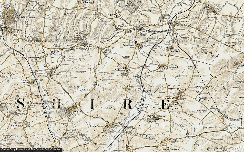 Old Map of Great Addington, 1901-1902 in 1901-1902
