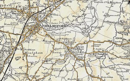 Old map of Great Baddow in 1898