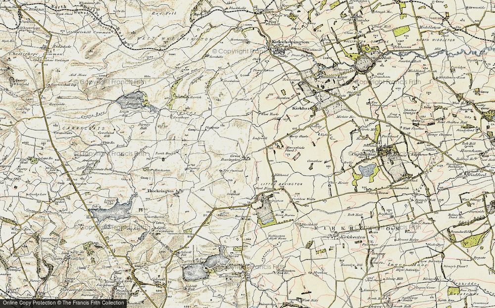 Old Map of Great Bavington, 1901-1903 in 1901-1903