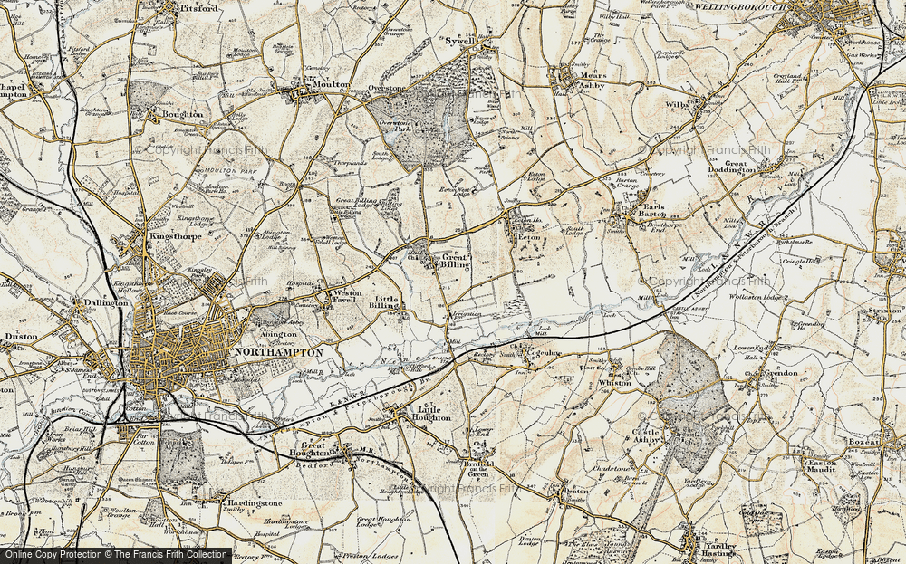 Old Map of Great Billing, 1898-1901 in 1898-1901