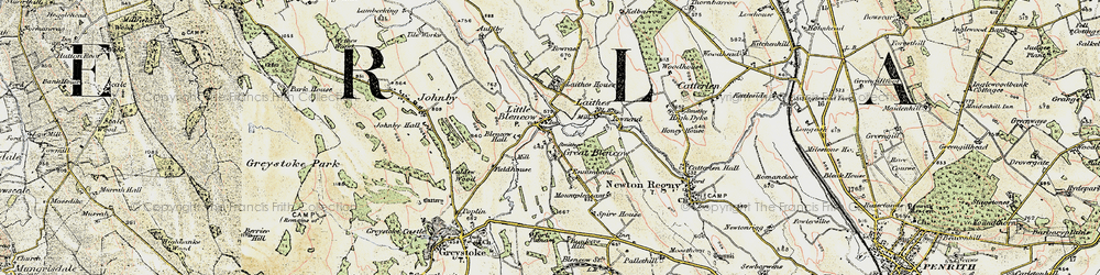 Old map of Blencow Hall in 1901-1904