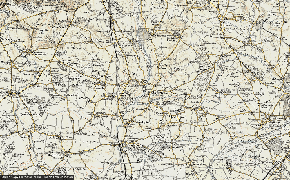 Old Map of Great Bolas, 1902 in 1902