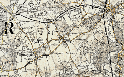 Old map of Great Bookham in 1897-1909