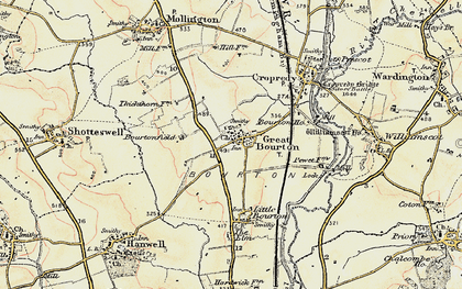 Old map of Bourton Ho in 1898-1901