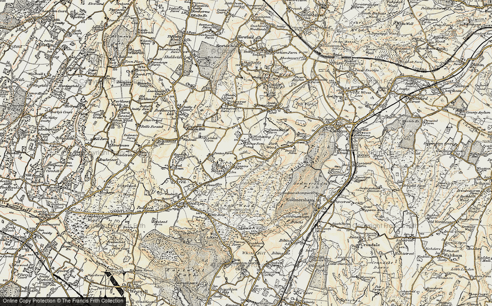 Old Map of Historic Map covering Wytherling Court in 1897-1898