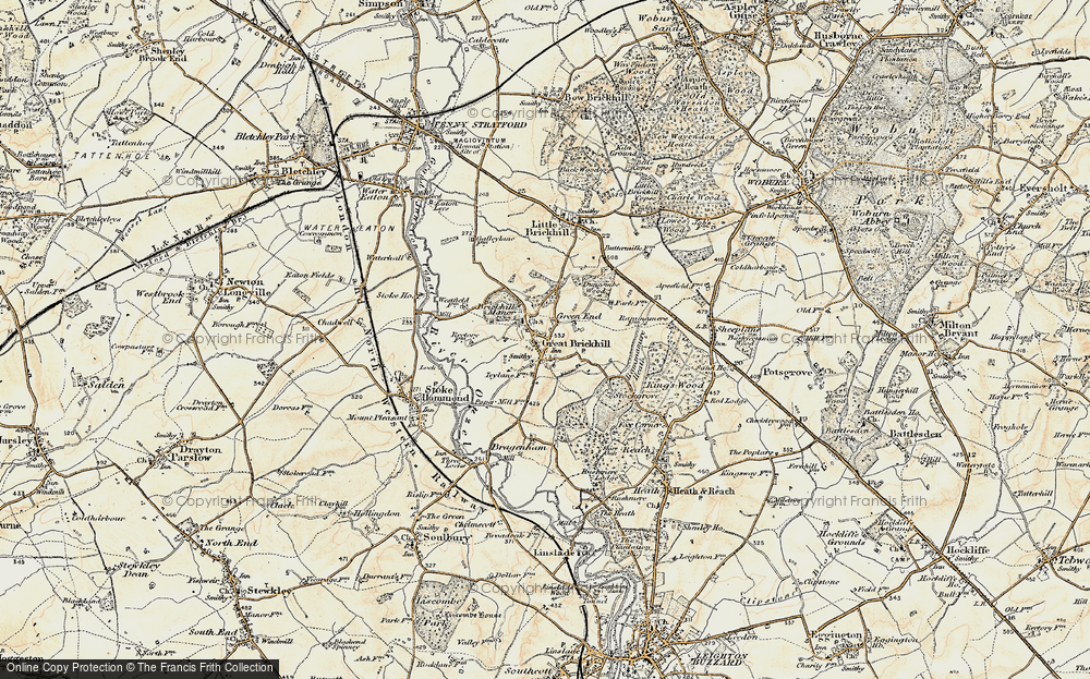 Old Map of Great Brickhill, 1898 in 1898