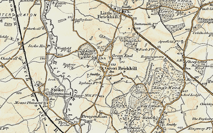 Old map of Great Brickhill in 1898