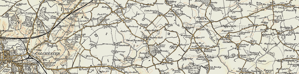 Old map of Great Bromley in 1898-1899