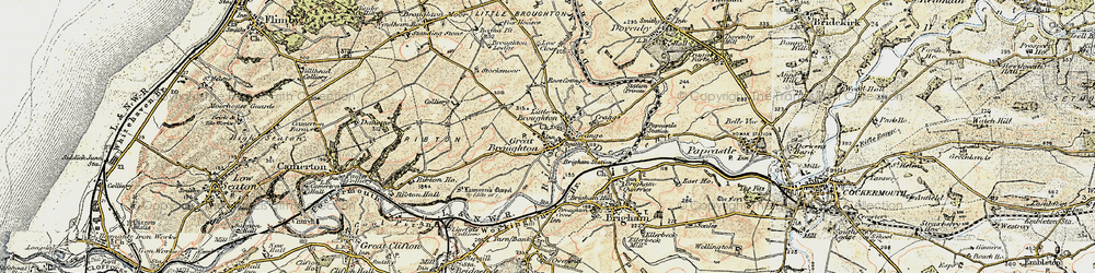 Old map of Great Broughton in 1901-1904