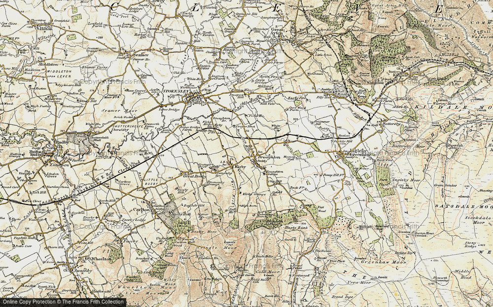 Old Map of Historic Map covering Toft Hill in 1903-1904