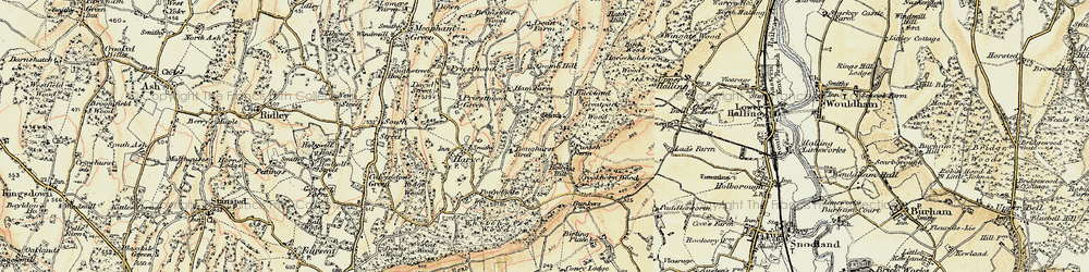 Old map of Great Buckland in 1897-1898