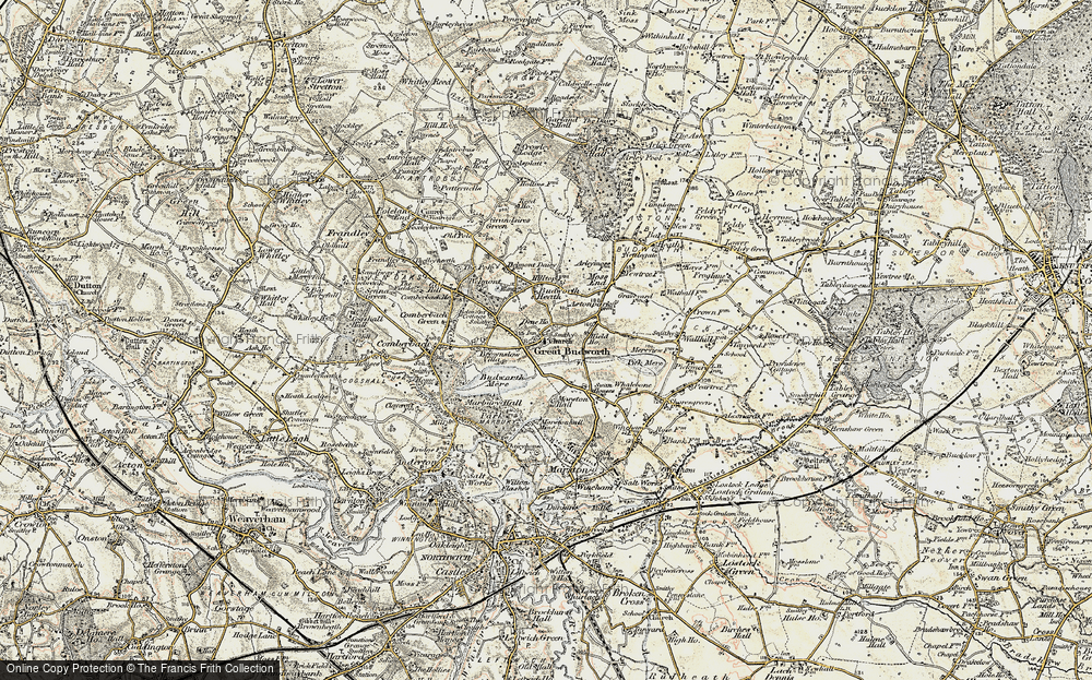 Old Map of Historic Map covering Brownslow Ho in 1902-1903