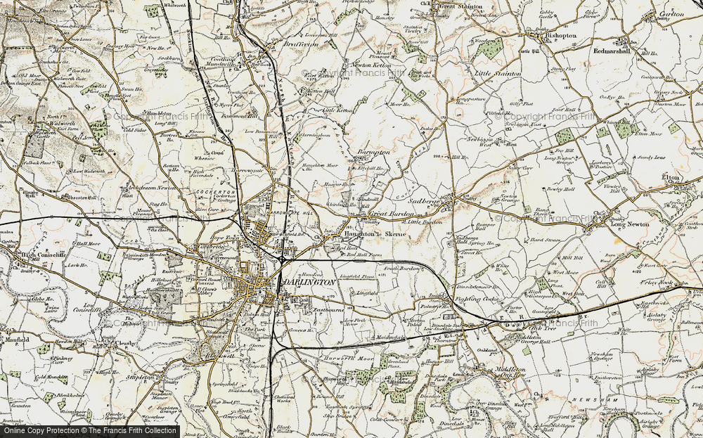 Old Map of Great Burdon, 1903-1904 in 1903-1904
