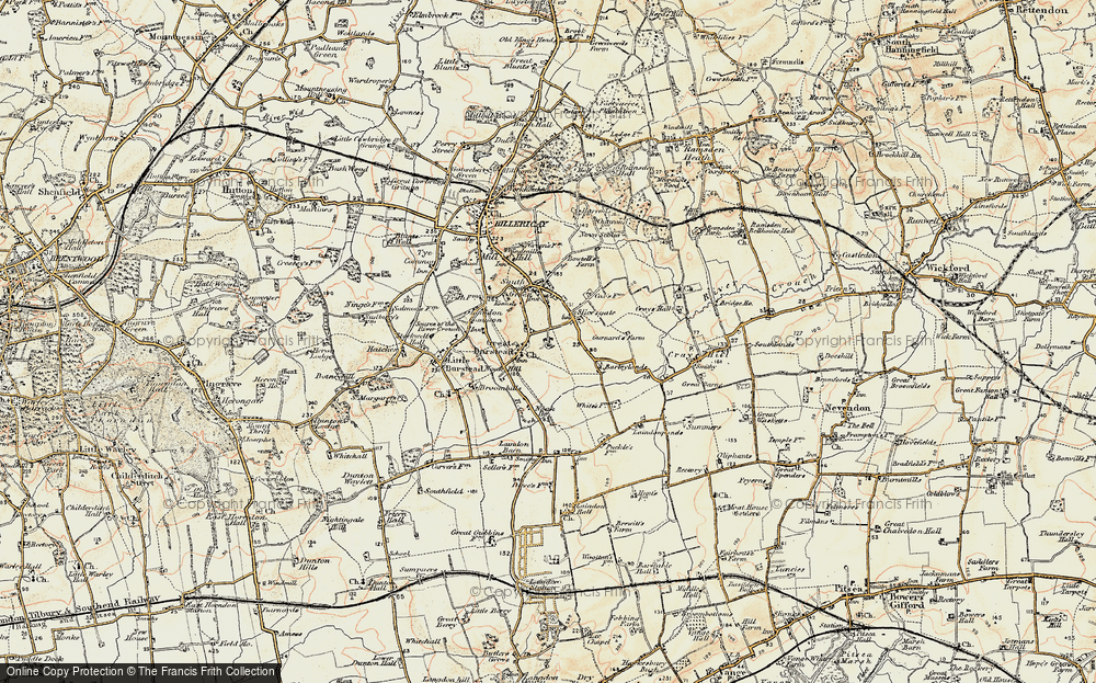Old Map of Historic Map covering Barleylands in 1898