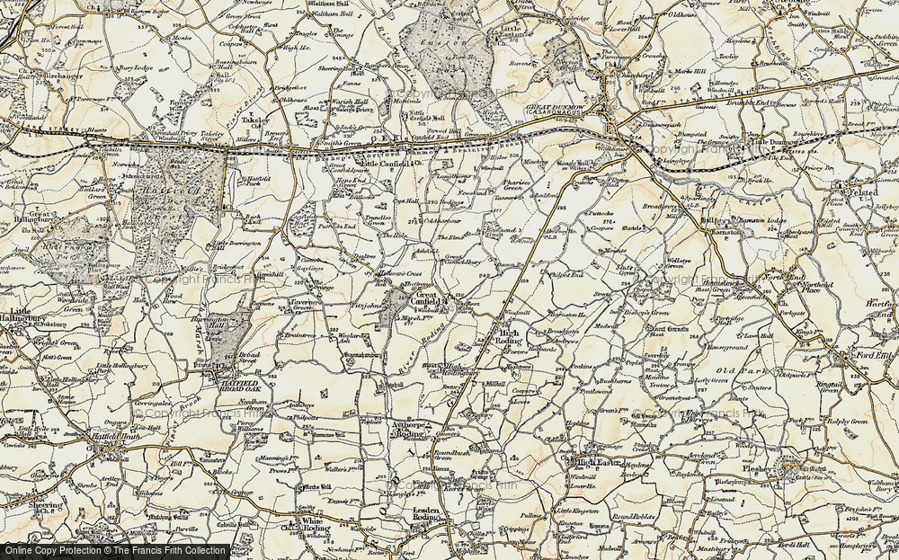 Old Map of Great Canfield, 1898-1899 in 1898-1899
