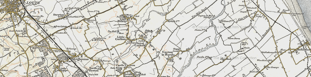 Old map of Great Carlton in 1902-1903