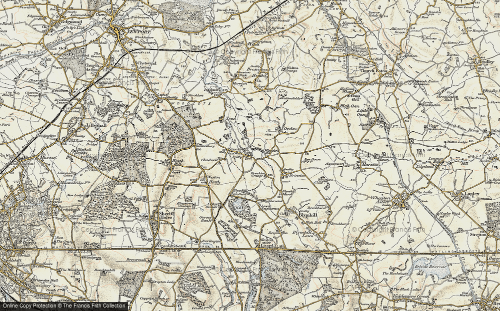 Old Map of Great Chatwell, 1902 in 1902
