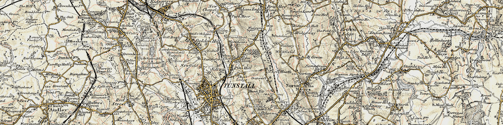 Old map of Great Chell in 1902