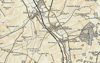 Old map of Great Chesterford in 1898-1901