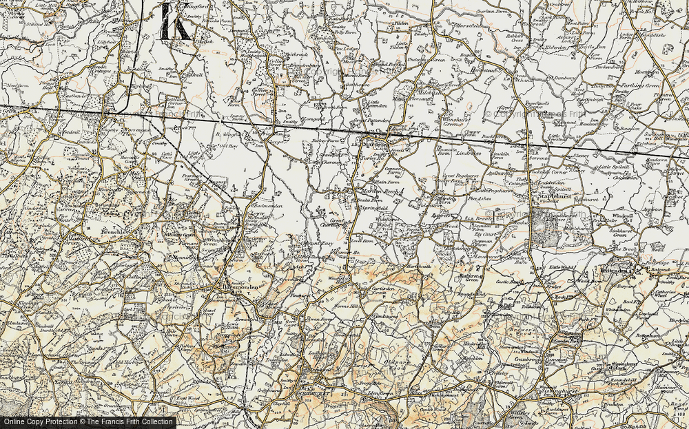 Old Map of Great Cheveney, 1897-1898 in 1897-1898