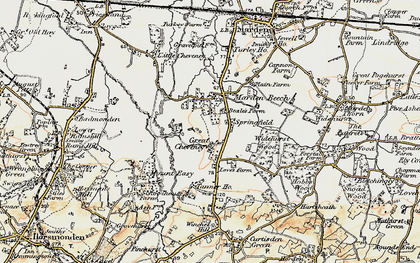 Old map of Great Cheveney in 1897-1898
