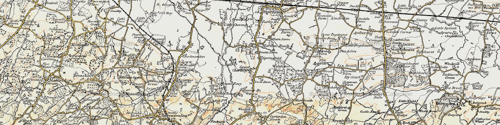 Old map of Great Cheveney in 1897-1898