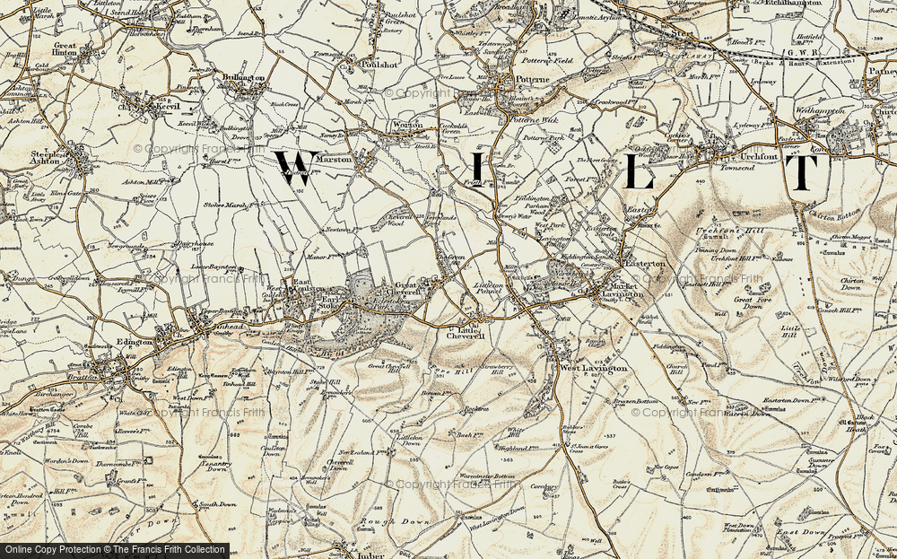 Old Map of Great Cheverell, 1898-1899 in 1898-1899