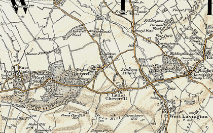 Old map of Great Cheverell in 1898-1899