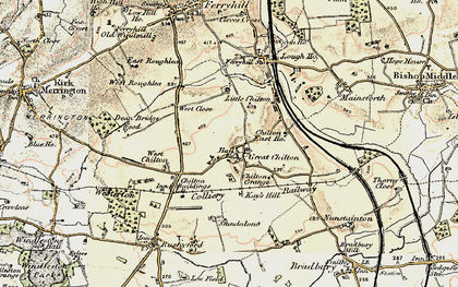 Old map of Great Chilton in 1903-1904