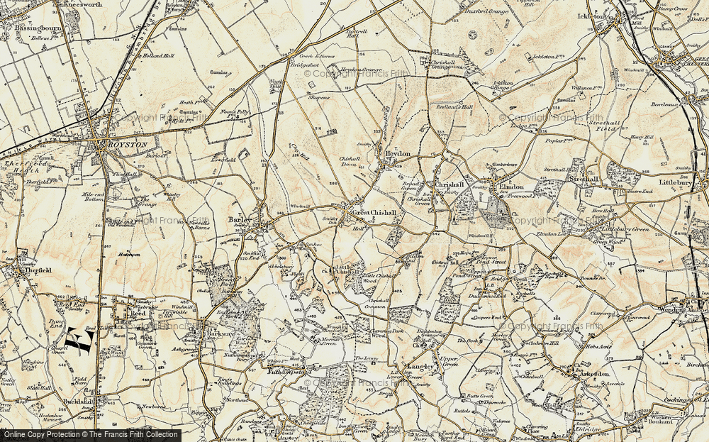 Old Map of Great Chishill, 1898-1901 in 1898-1901