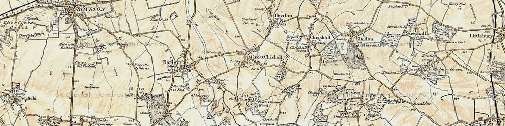 Old map of Great Chishill in 1898-1901