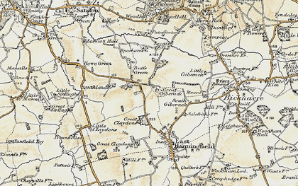 Old map of Great Claydons in 1898