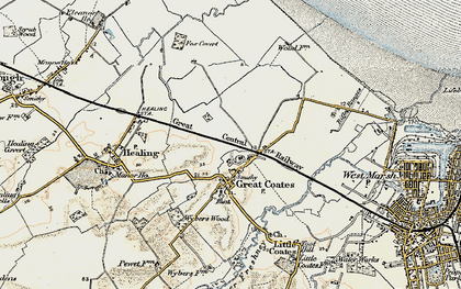 Old map of Great Coates in 1903-1908