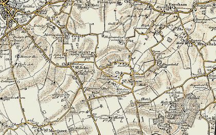 Old map of Great Common in 1901-1902