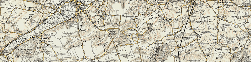 Old map of Great Common in 1901-1902