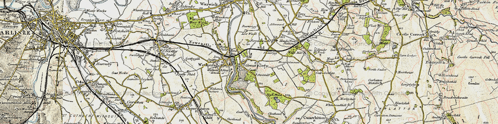 Old map of Great Corby in 1901-1904
