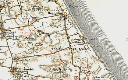 Old map of Cowden Sands in 1903-1908