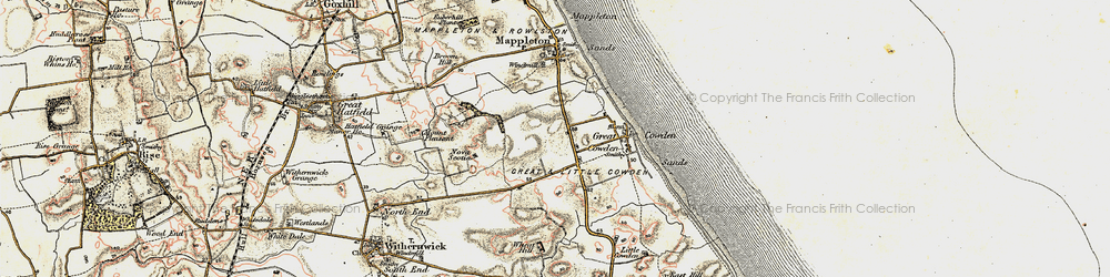 Old map of Great Cowden in 1903-1908