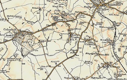 Old map of Badbury in 1898-1899