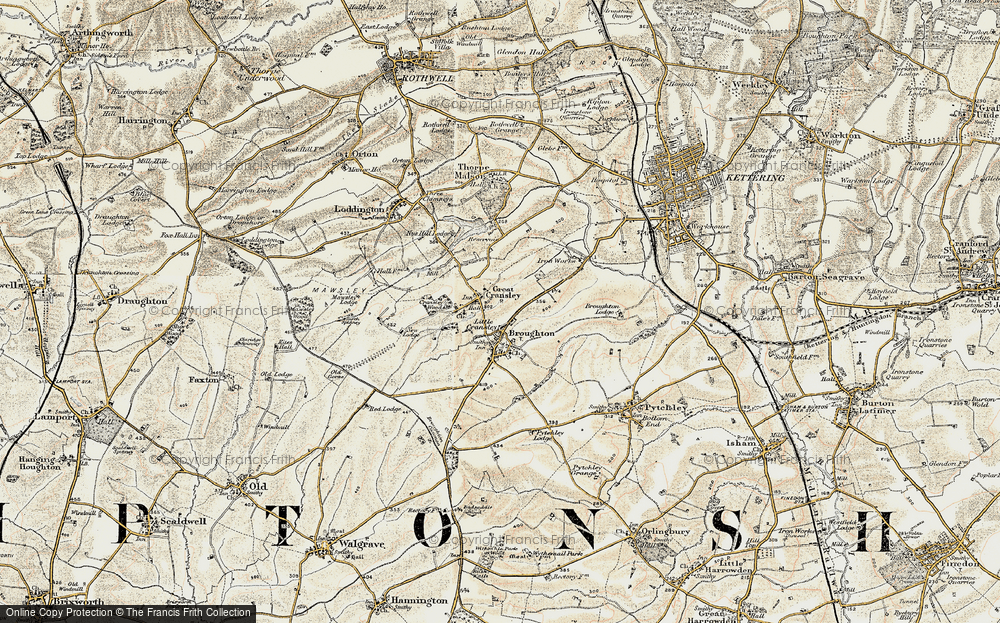 Old Map of Great Cransley, 1901-1902 in 1901-1902