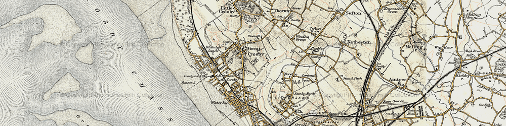 Old map of Great Crosby in 1902-1903