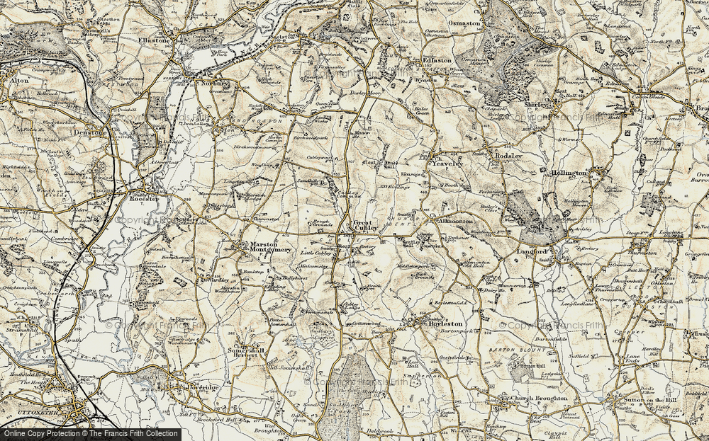 Old Map of Great Cubley, 1902 in 1902