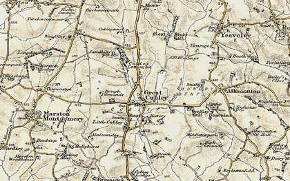Old map of Great Cubley in 1902