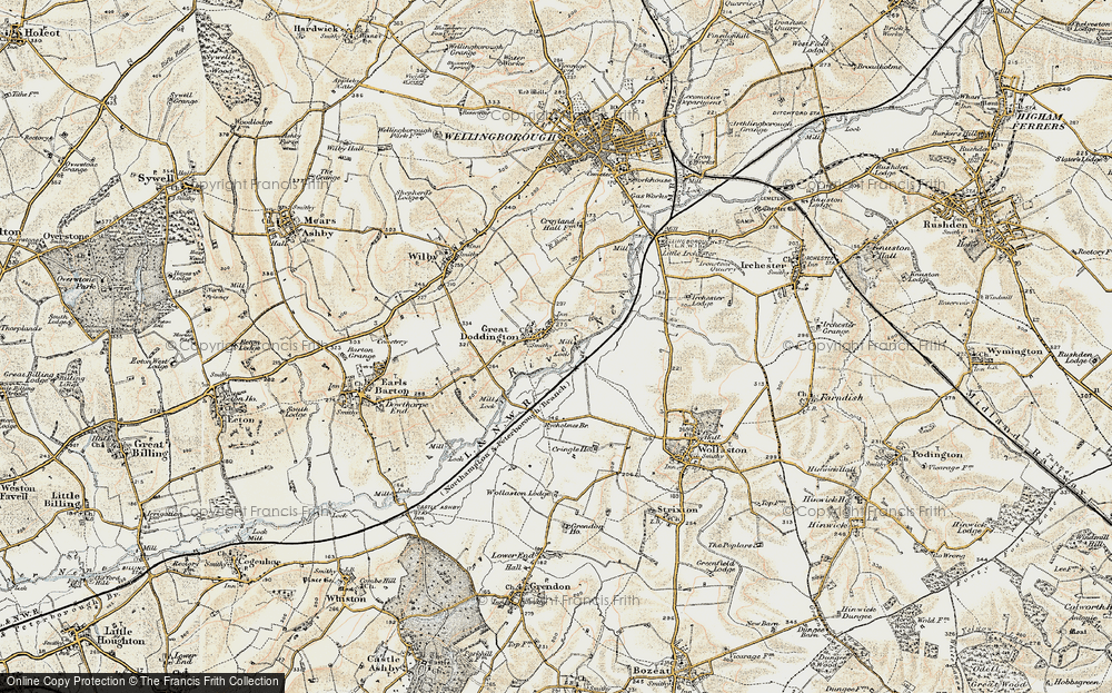 Old Map of Great Doddington, 1898-1901 in 1898-1901