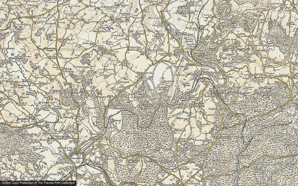 Old Map of Historic Map covering Symonds Yat Rock in 1899-1900