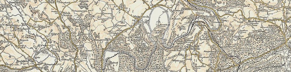 Old map of Symonds Yat Rock in 1899-1900